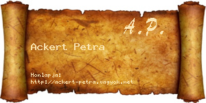 Ackert Petra névjegykártya